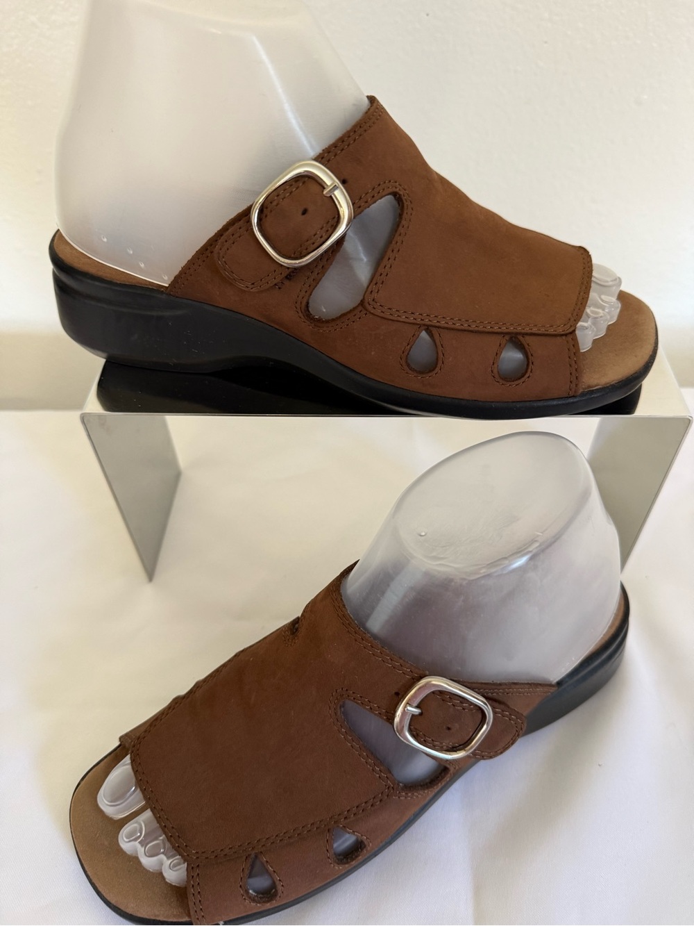 Eurostep  Brown leather Comfort Slide Sandals. Available in a size 7.